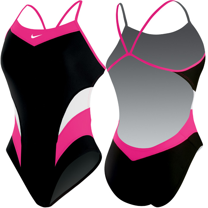 nike women's victory color block power back tank swimsuit