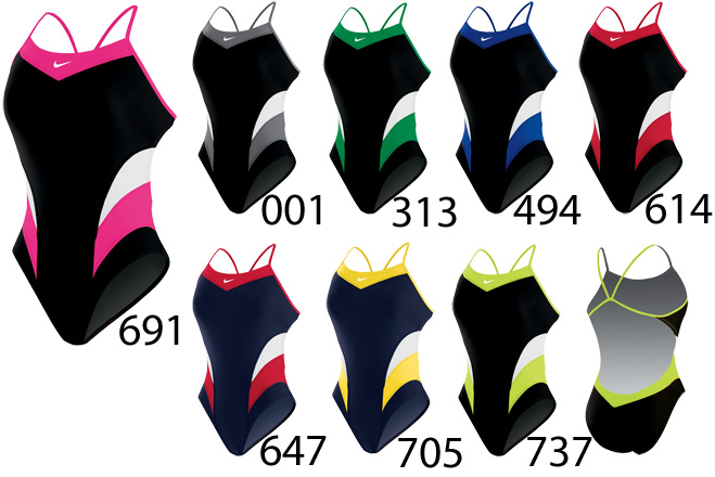 nike women's victory color block power back tank swimsuit