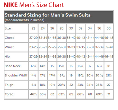 nike mens joggers size chart