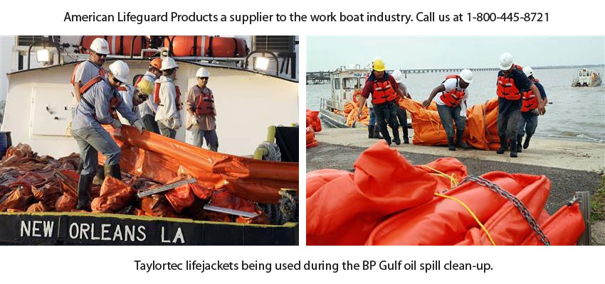 TaylorTec Life Jackets in use at BP Oilspill, Oil Spill clean up