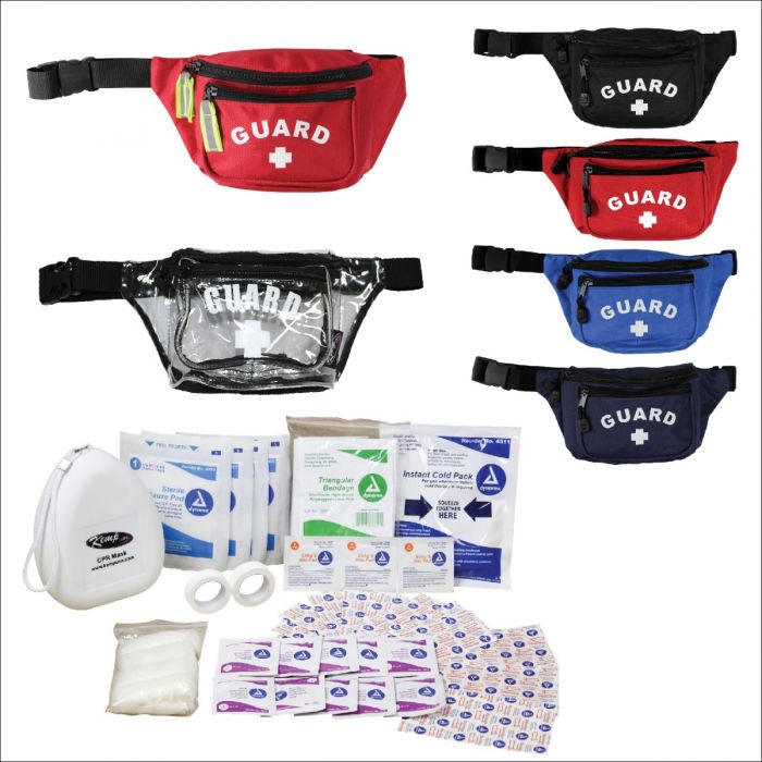 Kemp USA Hip Pack with GUARD Logo and First Aid Supply Pack (S1) |10-103-S1-1