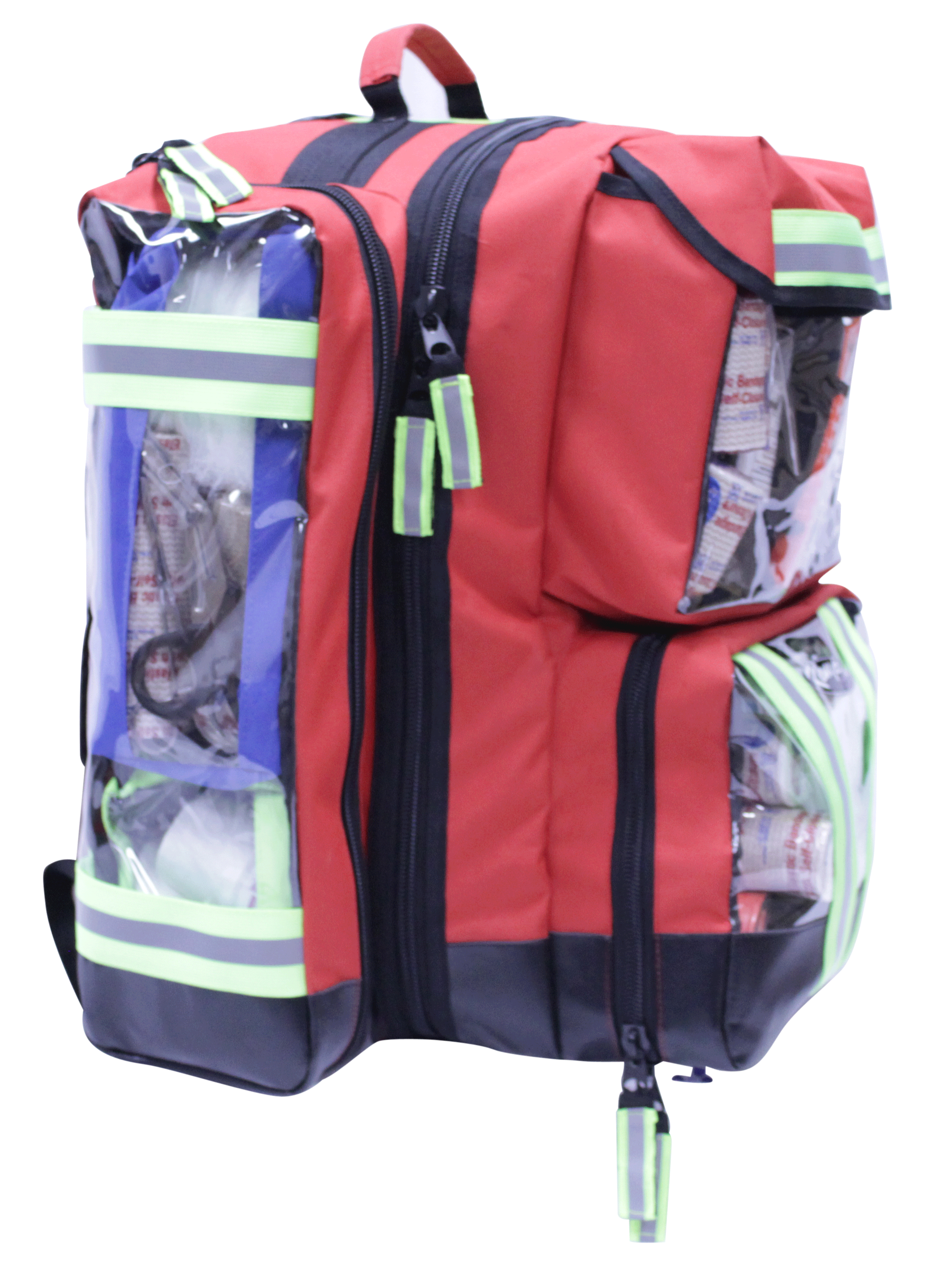 Kemp USA Ultimate EMS Backpack with Clear Sides | 10-115-RED-CLR
