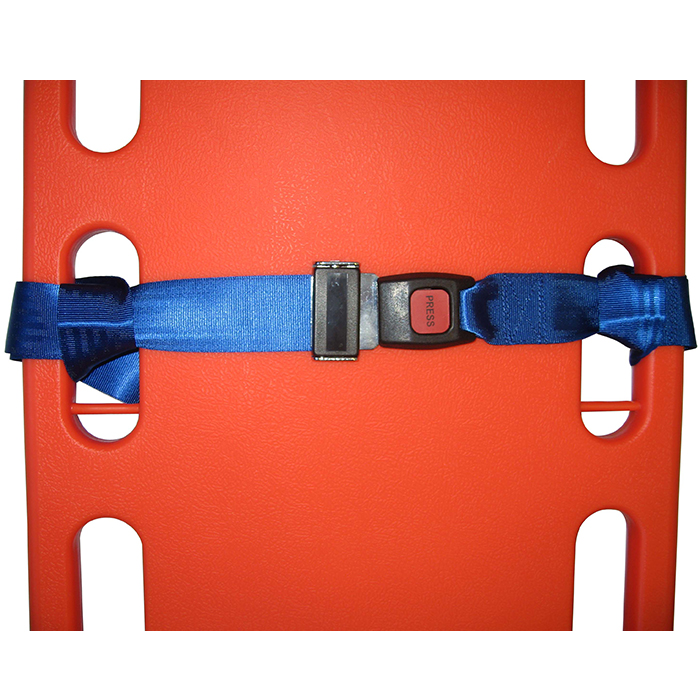 7' Nylon Spineboard Strap w/ Loop-Loks and Metal Push Buckle Blue