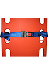 7' Nylon Spineboard Strap w/ Loop-Loks and Metal Push Buckle Blue