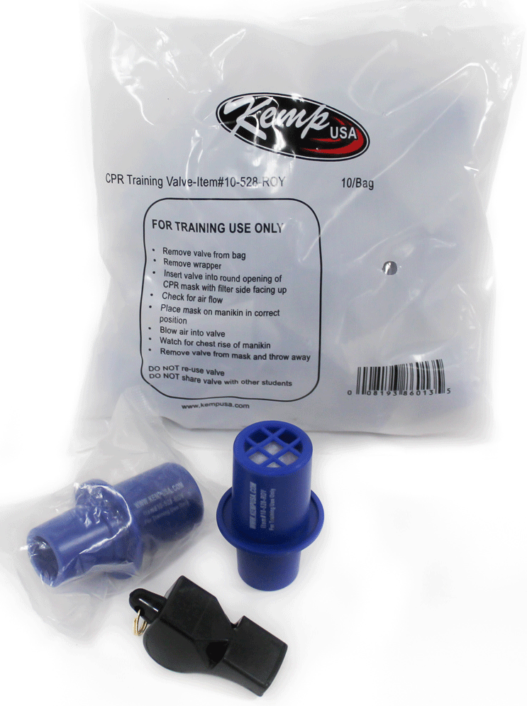 Kemp USA Royal Blue Training Valve - CPR - EMS (Box Of 10) | 10-528