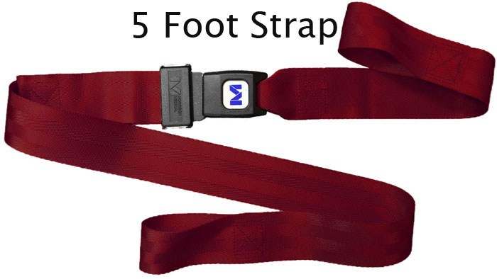 Morrison Medical Metal Push Button Loop Ends 2PC, 5' | 1200 Maroon |Spine Board Strap Spinal Immobilization