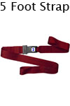 Morrison Medical Metal Push Button Loop Ends 2PC, 5' | 1200 Maroon |Spine Board Strap Spinal Immobilization