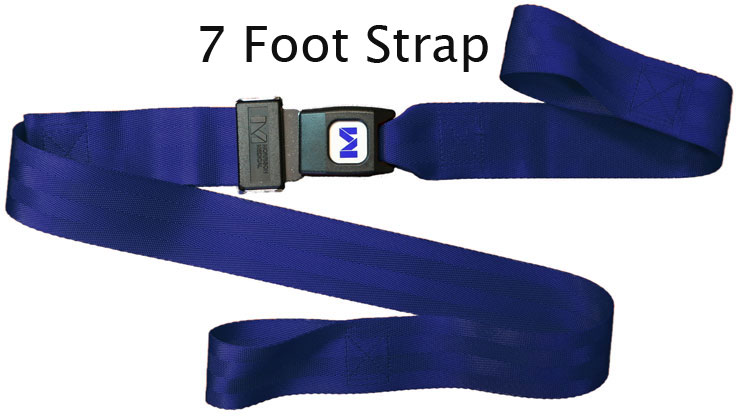 Morrison Medical Metal Push Button Loop Ends 2PC, 7' | 1201 Blue |Spine Board Strap Spinal Immobilization