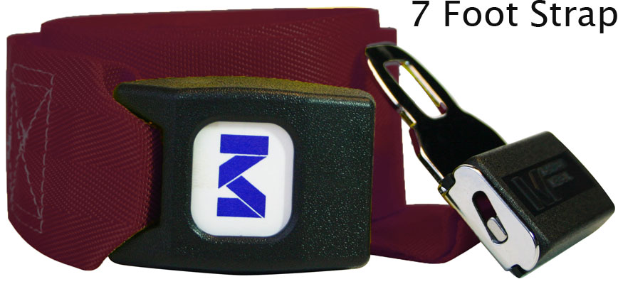 Morrison Medical Metal Push Button One Piece, 7' | 1208 Maroon |Spine Board Strap Spinal Immobilization