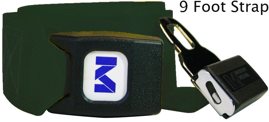 Morrison Medical Metal Push Button One Piece, 9' | 1209 Green |Spine Board Strap Spinal Immobilization
