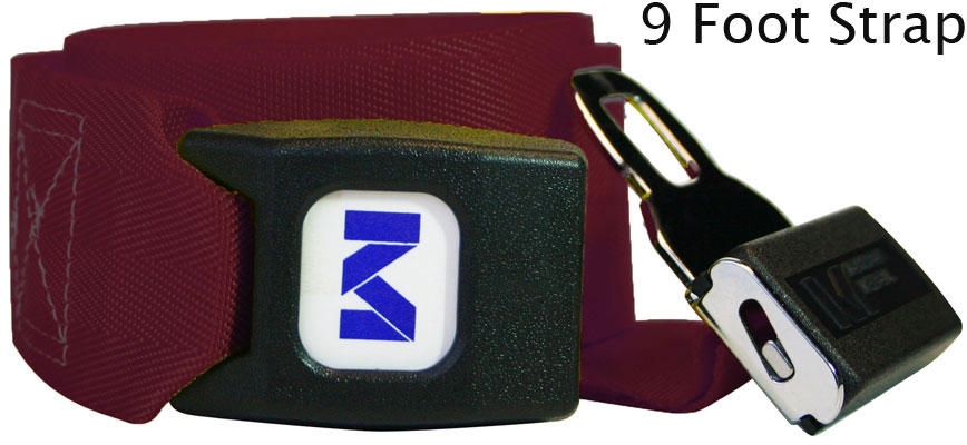 Morrison Medical Metal Push Button One Piece, 9' | 1209 Maroon |Spine Board Strap Spinal Immobilization