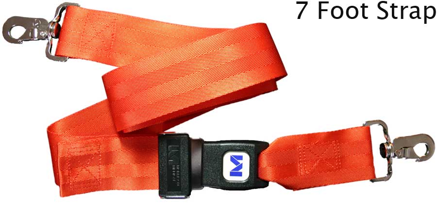 Morrison Medical Metal Push Button Metal Swivel Speed Clip 2PC,7' | 1211 Orange |Spine Board Strap Spinal Immobilization