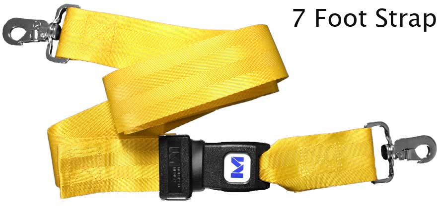 Morrison Medical Metal Push Button Metal Swivel Speed Clip 2PC,7' | 1211 Yellow |Spine Board Strap Spinal Immobilization