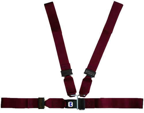 Morrison Medical Shoulder Harness Strap System | 1285 Maroon |Spinal Immobilization Spine Board Metal Push Button Buckle