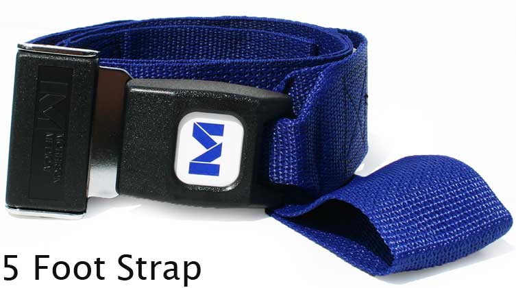 Morrison Medical Metal Push Button Loop-Lok 2PC, 5' | 1300 Blue |Spinal Immobilization Poly Spine Board Strap