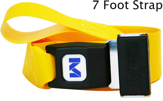 Morrison Medical Metal Push Button Loop-Lok 2PC, 7' | 1301X Yellow |Spinal Immobilization Vinyl Spine Board Strap