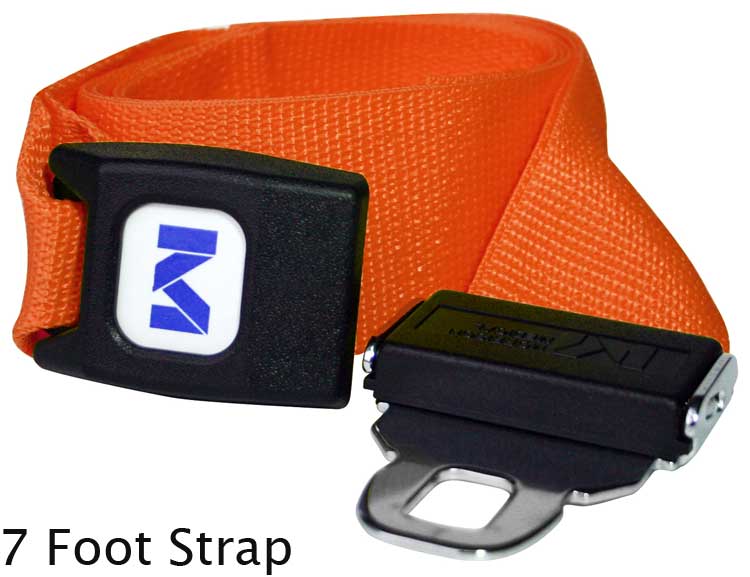 Morrison Medical Metal Push Button Poly 1PC, 7' | 1308 Orange |Spinal Immobilization Spine Board Strap