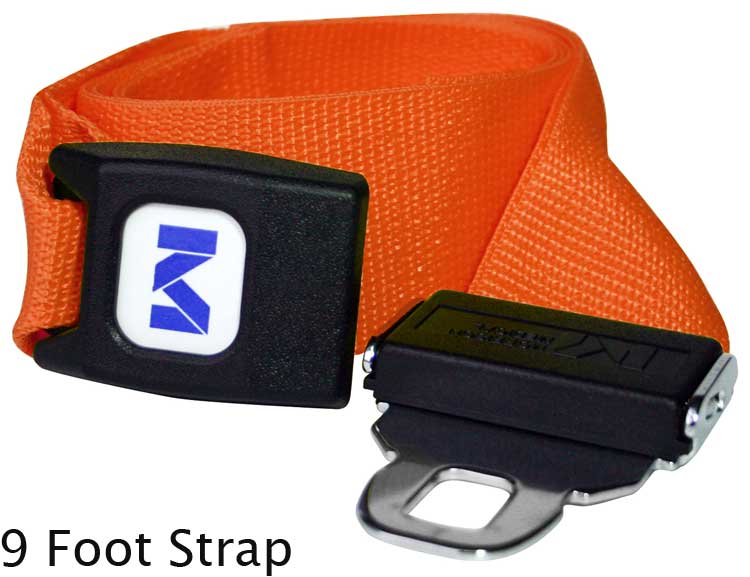 Morrison Medical Metal Push Button Poly 1PC, 9' | 1309 Orange |Spinal Immobilization Spine Board Strap