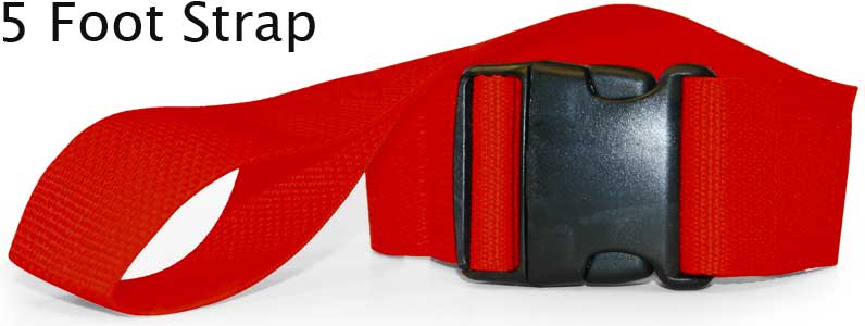 Morrison Medical Plastic Side Release Poly Loop-Lok Ends 2PC,5' | 1350 Red |Spinal Immobilization Spine Board Strap