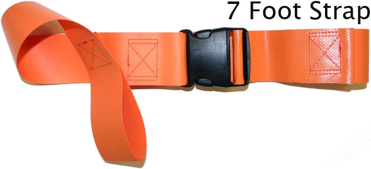 Morrison Medical Plastic Side Release Vinyl Loop-Lok Ends 2PC,7' | 1351X Orange |Spinal Immobilization Spine Board Strap