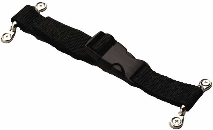 Black medical equipment holding strap