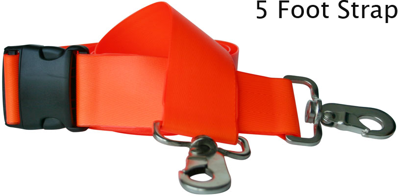 Morrison Medical Metal Swivel Speed Clip Ends 2PC,5' | 1360P Orange |Plastic Side Release Spine Board Strap