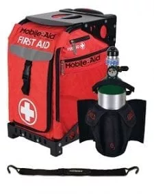 MobileAid BLS (Basic Life Support) EASY-ROLL Trauma First Aid Cart with Oxygen Tank Holder & AED Strap [Empty] |31583 |