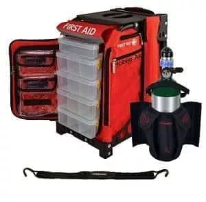 MobileAid BLS (Basic Life Support) Pro100 EASY-ROLL First Aid Station with Oxygen Tank Holder and AED Strap | 31587|