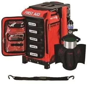 MobileAid BLS (Basic Life Support) Pro200 EASY-ROLL First Aid Station with Oxygen Tank Holder and AED Strap | 31589