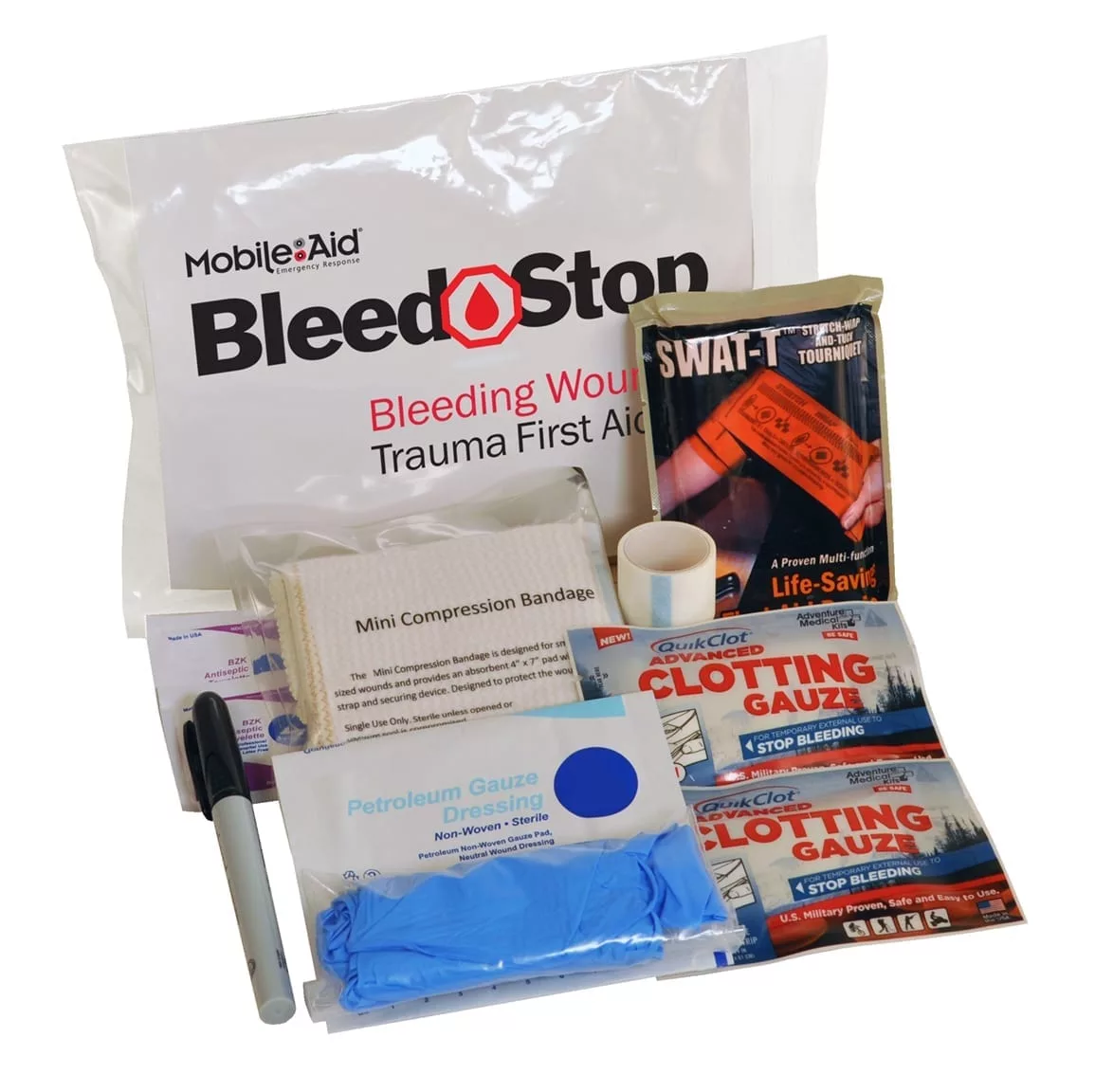 Bleed-STOP COMPACT 100 Bleeding Control & Gunshot Wound Trauma First Aid Kit (32710)