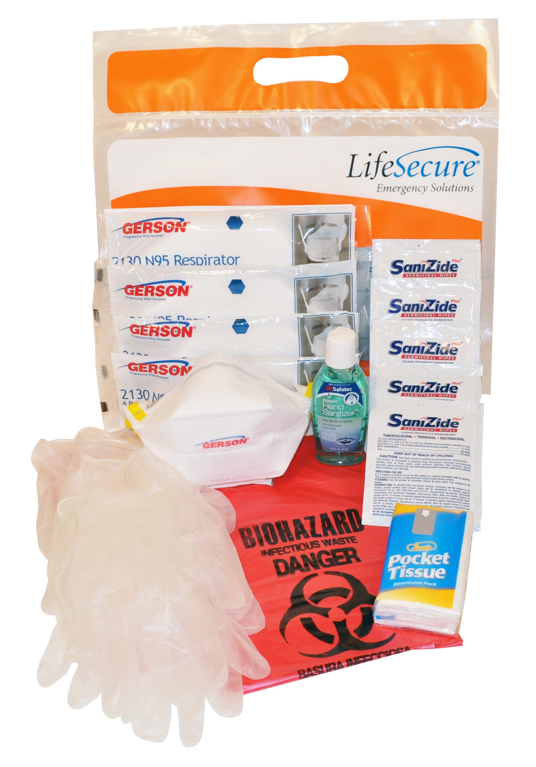 LifeSecure 5-Day Basic Infection Protection Kit with Face Masks  Pandemic Disease Outbreak Supplies (42310)