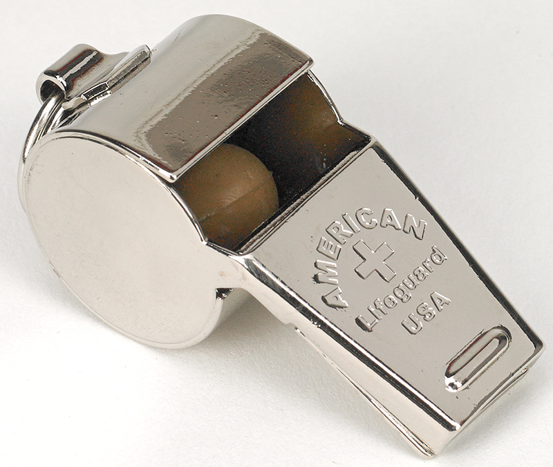 Brass Nickel Plated Metal Whistle - Lifeguard Gear