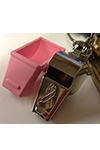 Pink Ribbon BCA Whistle - Solid Brass - Nickel Plated Safety Whistle