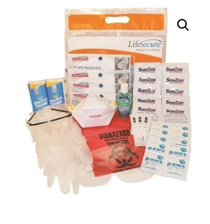 LifeSecure Deluxe 5-Day Infection Protection Kit with 5 Face Masks  Pandemic Disease Preparedness Supplies (42320)