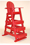 American Made Tailwind Recycled Plastic Pool Lifeguard Chair| LG 515 Red | Furniture Made in the USA