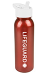 #1 - American Made! Red Water Bottle With Lifeguard Logo