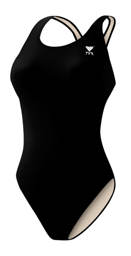 TYR Womens Lycra TYReco Solid Maxfit Swimsuit MSO1Y 001-Black 22 ...