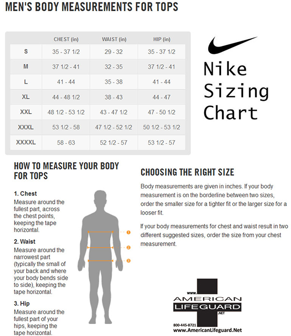 Mens Nike Size Chart: A Visual Reference of Charts | Chart Master