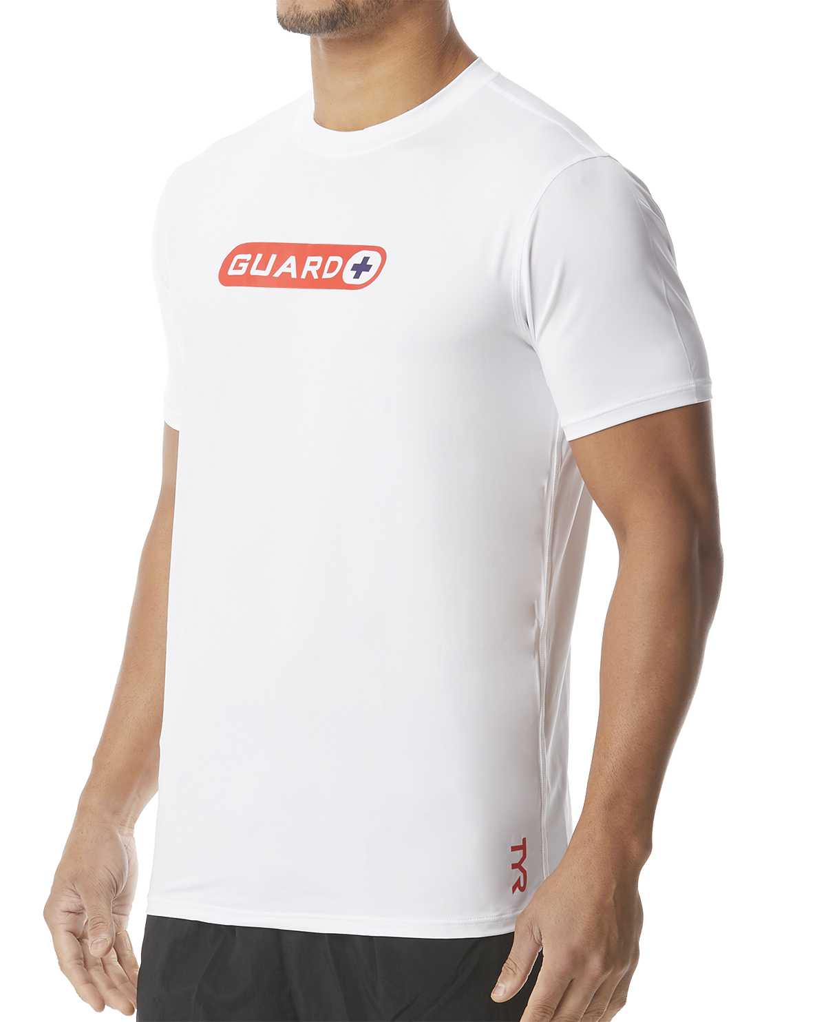 TYR Men's Guard Short Sleeve Rash Guard | SLMSSG7A | WHITE