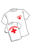 American Lifeguard T-Shirt US-BT White Guard Tee Shirt (Full Print on Back and Chest Print on Front)