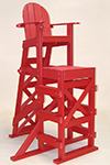 American Made Tailwind Recycled Plastic Pool Lifeguard Chair| TLG 530 Red | Furniture Made in the USA