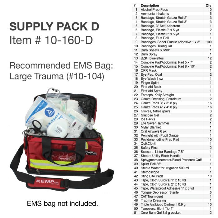 Kemp USA Medical Supply - Pack D