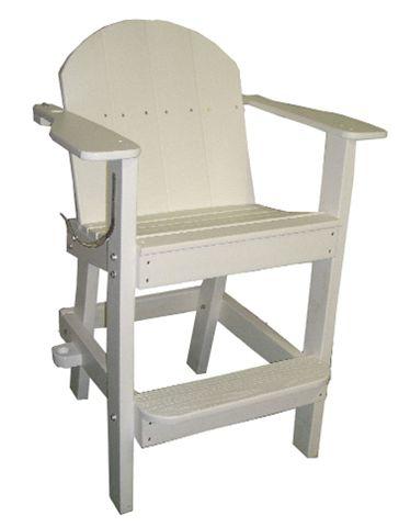 American Made Quality Built Recycled Plastic Pool Comfort Lifeguard Chair | 30 INCH White | Furniture Made in the USA